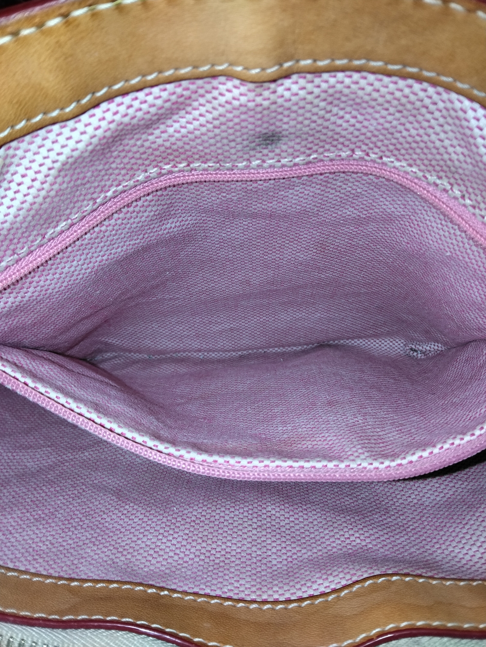 Dooney & Bourke Light Blue Logo Tote with Tan Leather Trim - Picture 3 of 15